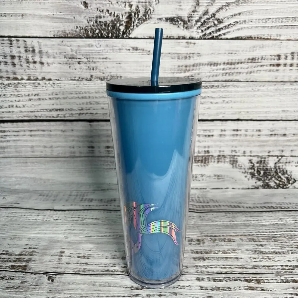 Starbucks Christmas 2021 Blue Mermaid 24oz‎ Siren Tumbler COLOR CHANGING